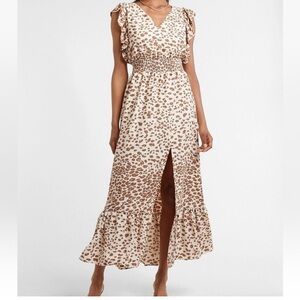 Express Brown Patterned Maxi Dress